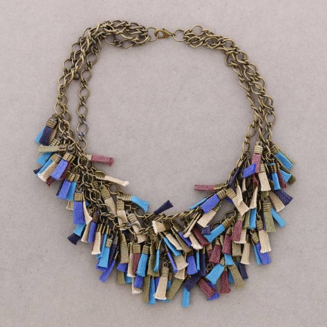 FRINGED CHAIN SHORT NECKLACE