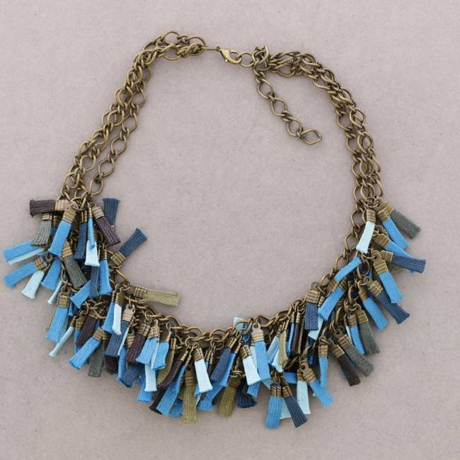 FRINGED CHAIN SHORT NECKLACE