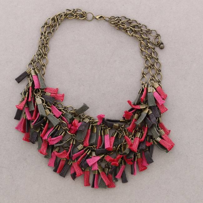 FRINGED CHAIN SHORT NECKLACE