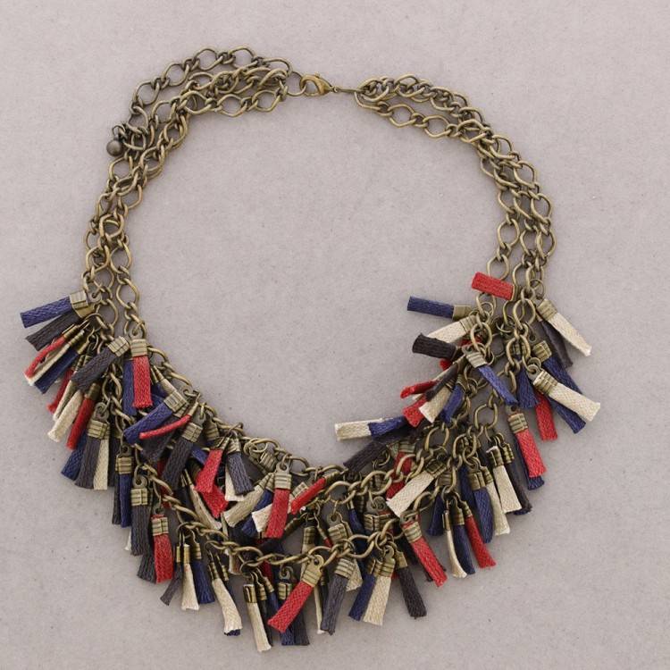 FRINGED CHAIN SHORT NECKLACE 2