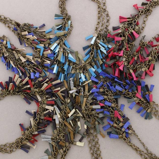FRINGED CHAIN SHORT NECKLACE