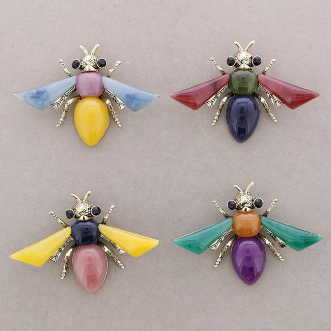 CRYSTAL RESIN INSECT BROOCH