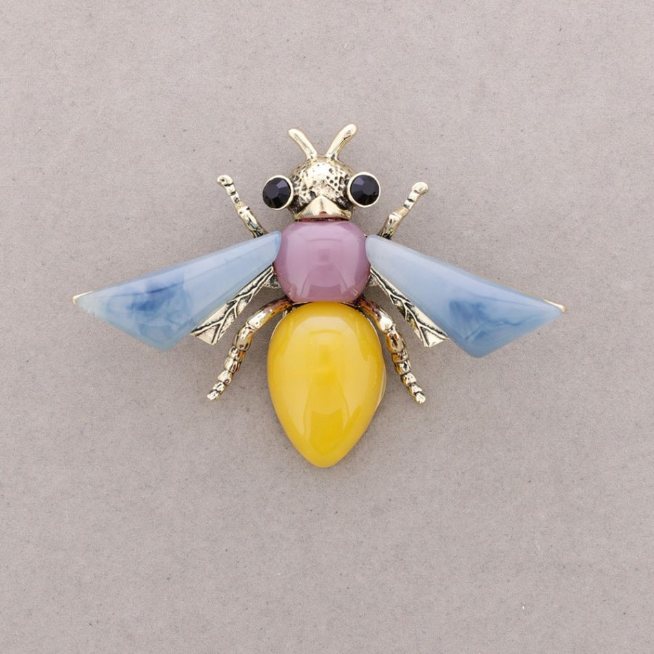 CRYSTAL RESIN INSECT BROOCH