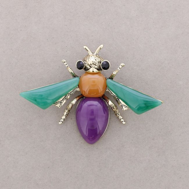 CRYSTAL RESIN INSECT BROOCH