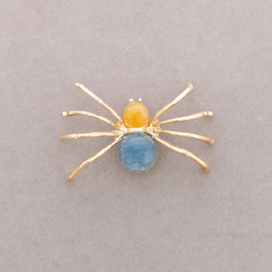 METAL RESIN SPIDER BROOCH