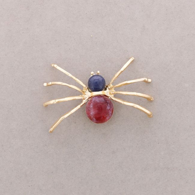 METAL RESIN SPIDER BROOCH