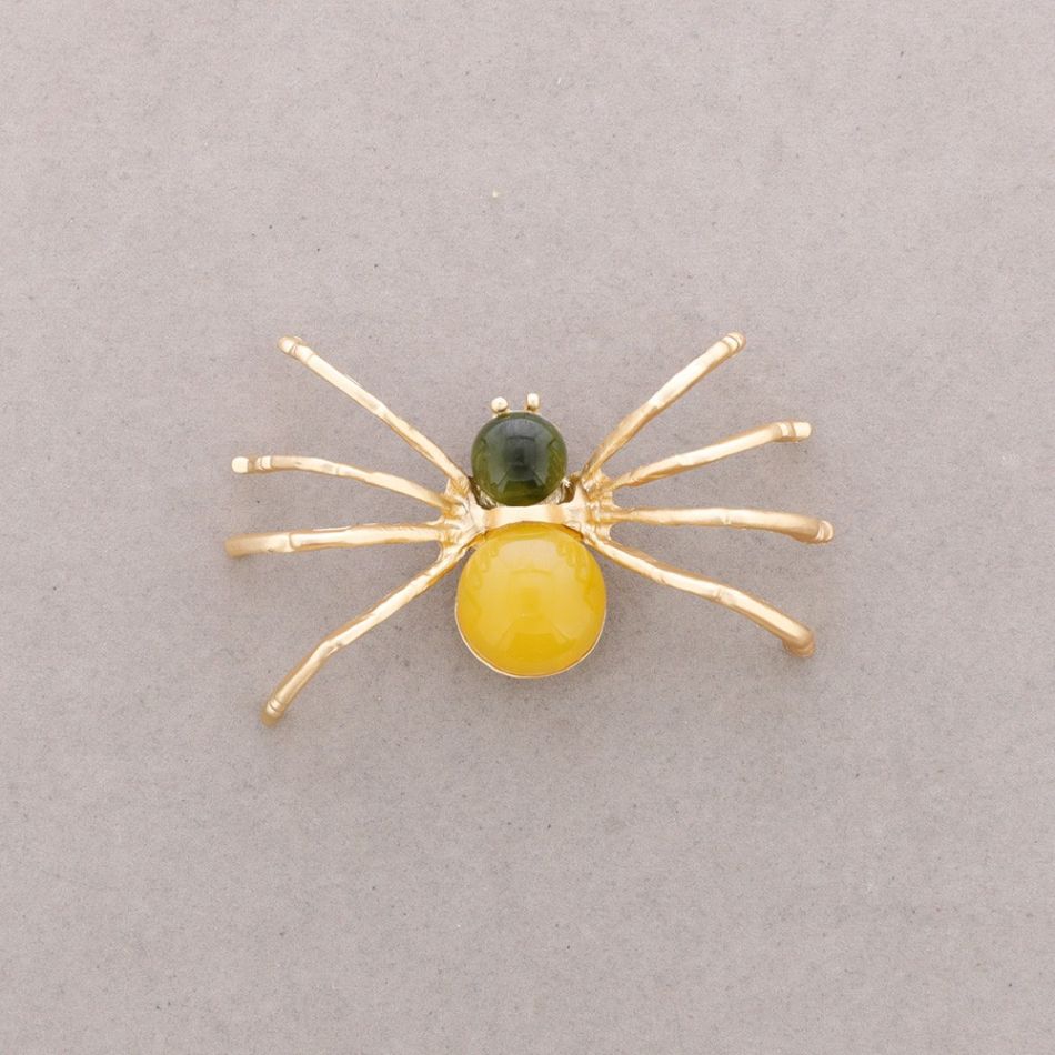 METAL RESIN SPIDER BROOCH