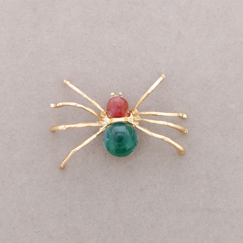 METAL RESIN SPIDER BROOCH
