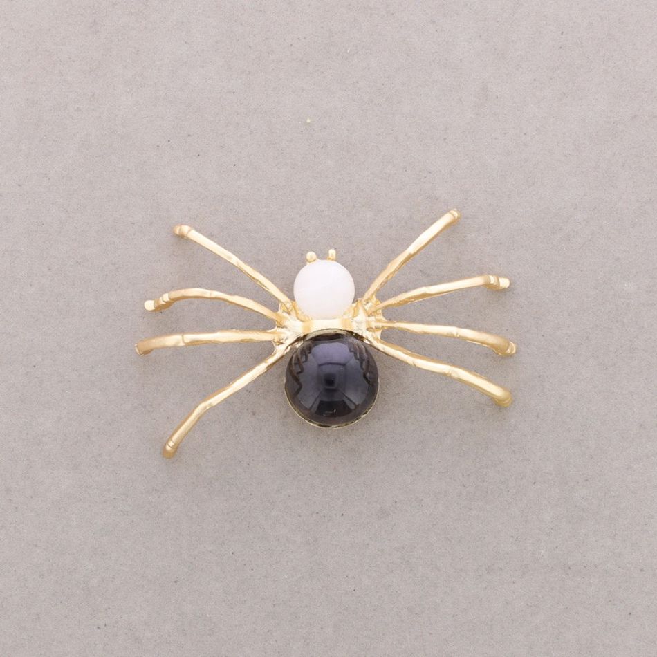 METAL RESIN SPIDER BROOCH