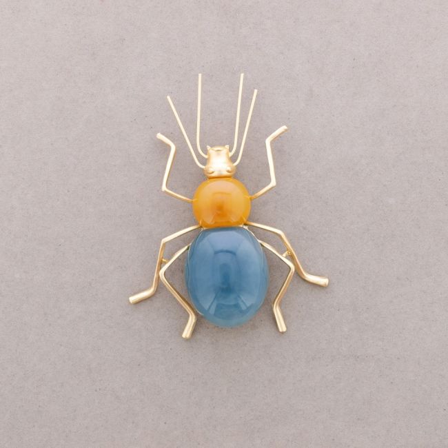METAL RESIN BUG BROOCH