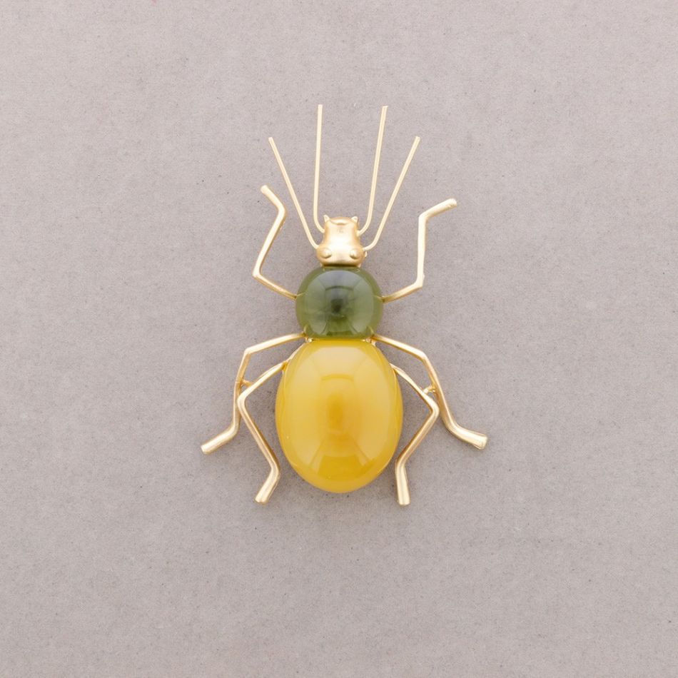 METAL RESIN BUG BROOCH