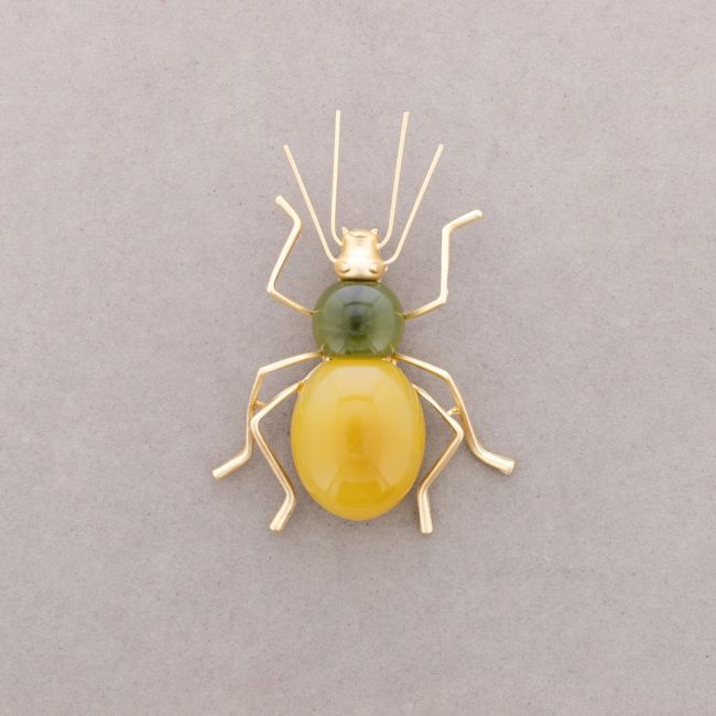 METAL RESIN BUG BROOCH