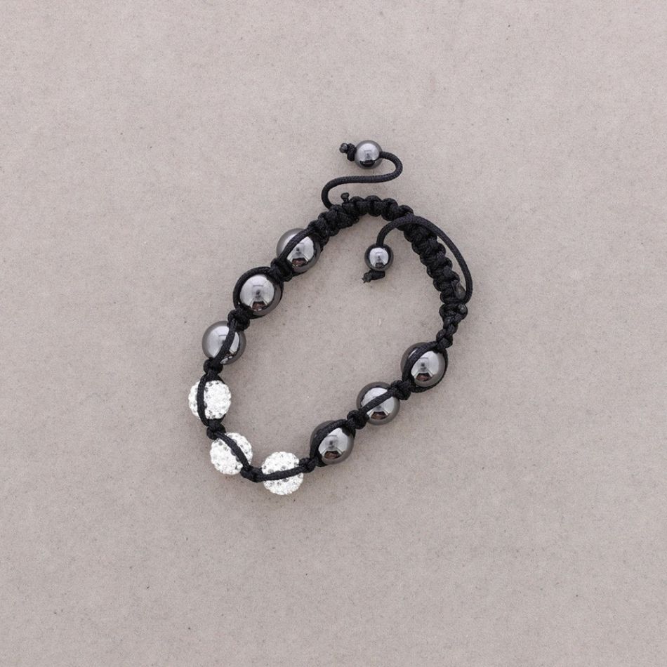 PULSERA CORDON 3 BOLITAS STRASS