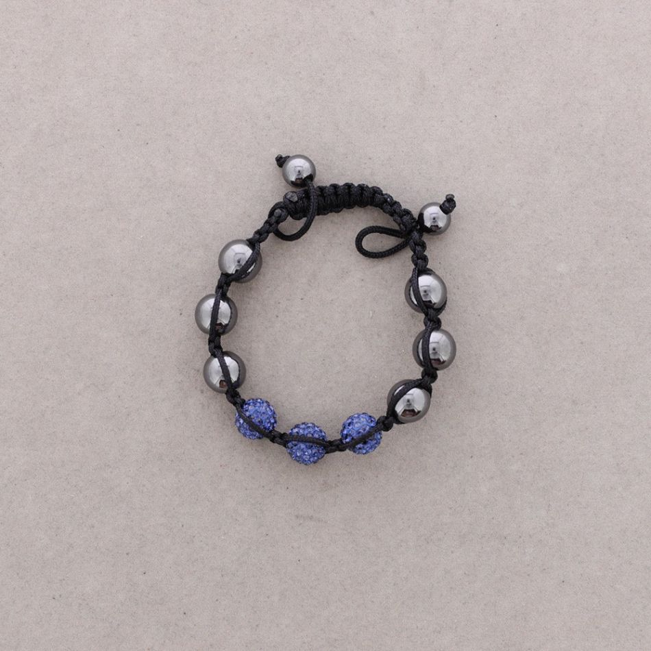 PULSERA CORDON 3 BOLITAS STRASS