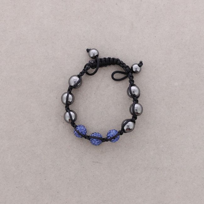 PULSERA CORDON 3 BOLITAS STRASS
