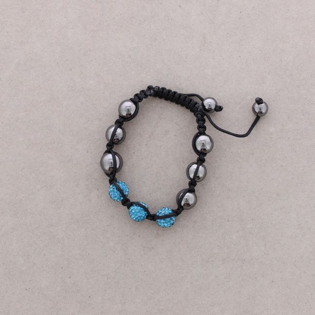 PULSERA CORDON 3 BOLITAS STRASS
