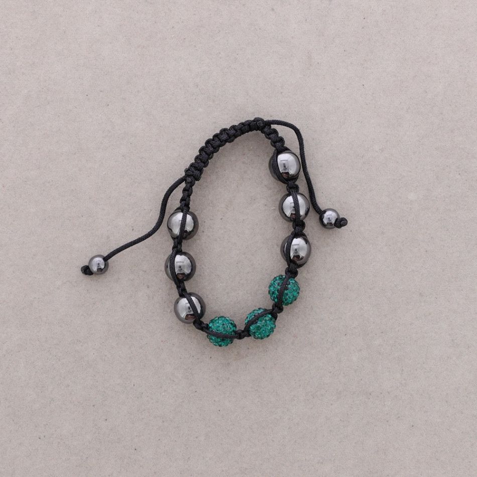 PULSERA CORDON 3 BOLITAS STRASS