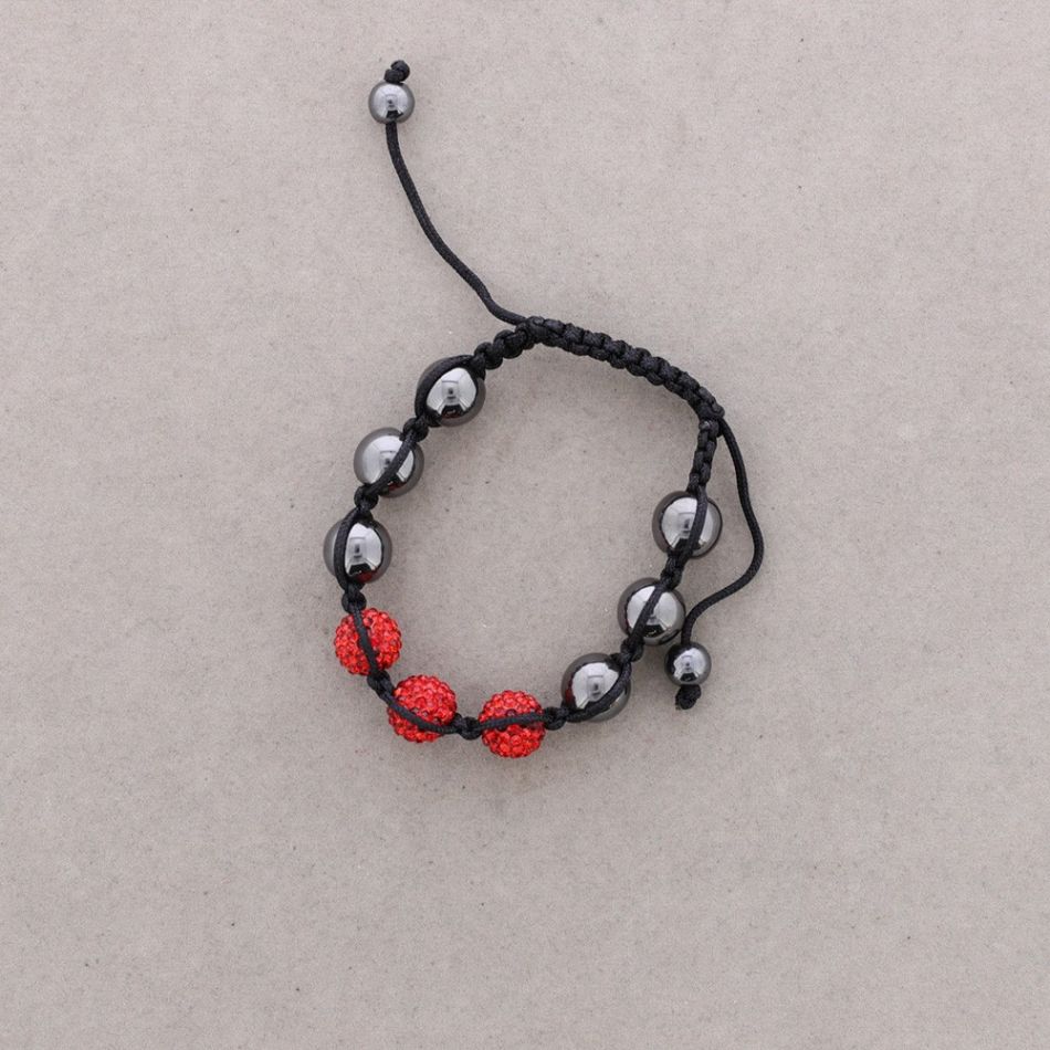 PULSERA CORDON 3 BOLITAS STRASS