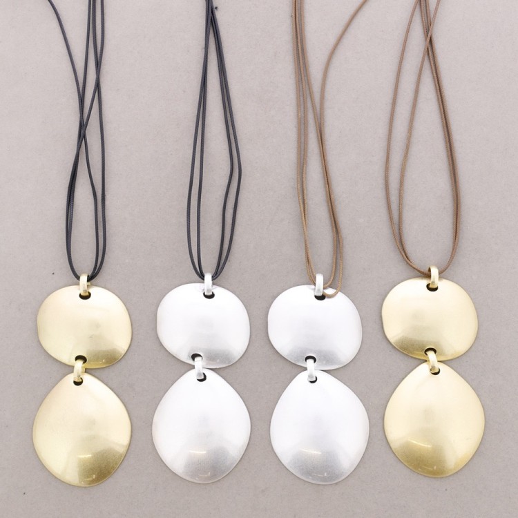 COLLAR LARGO COLGANTE DOBLE METAL 2