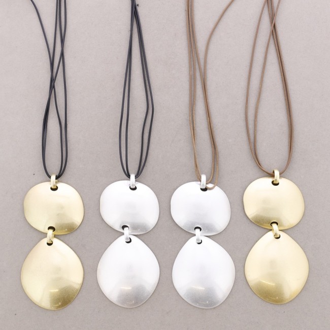 COLLAR LARGO COLGANTE DOBLE METAL