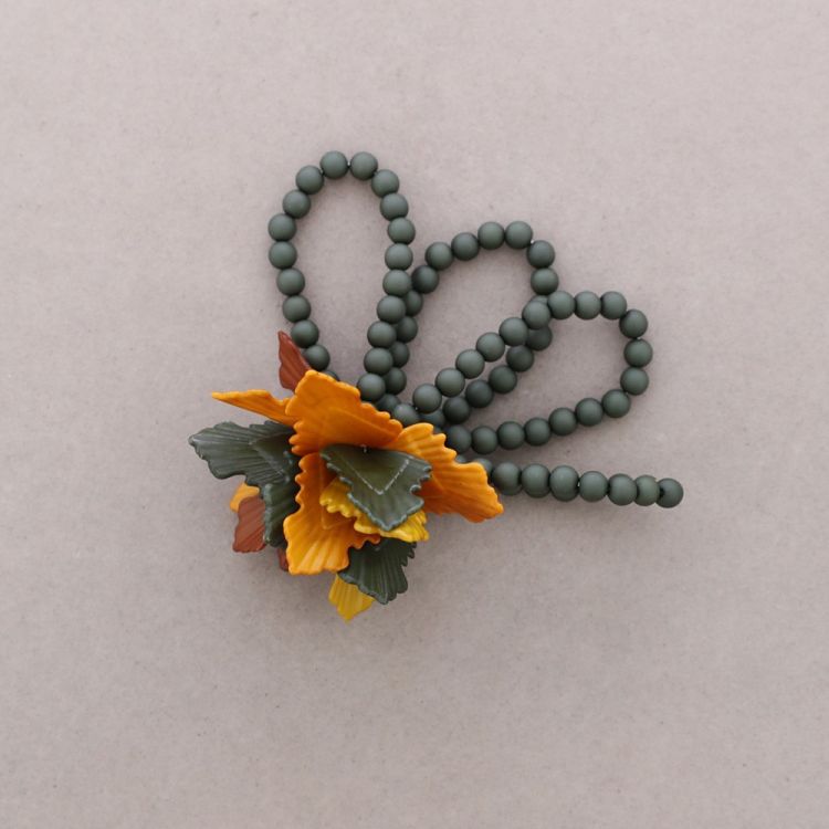 PULSERA ELÁSTICA 4 CUENTAS HOJAS RESINA