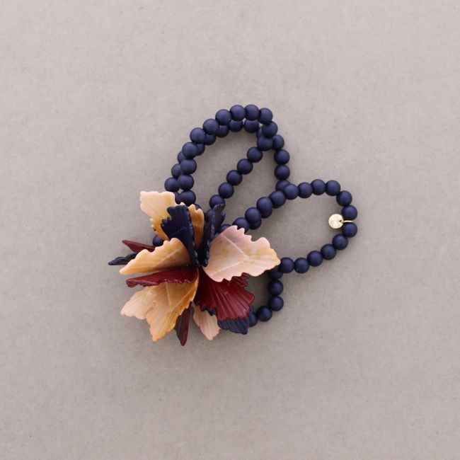 PULSERA ELÁSTICA 4 CUENTAS HOJAS RESINA