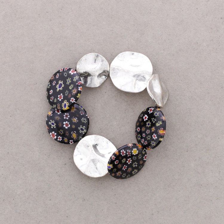 PULSERA CUENTAS METAL CRISTAL