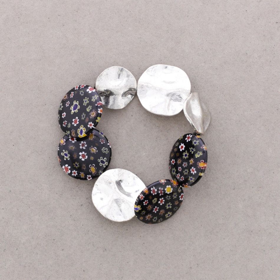 METAL AND CRYSTAL BEAD BRACELET