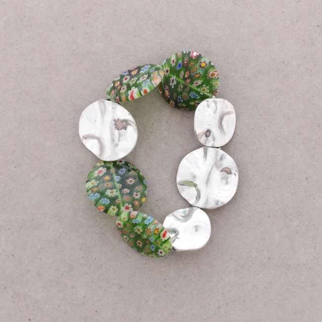 METAL AND CRYSTAL BEAD BRACELET