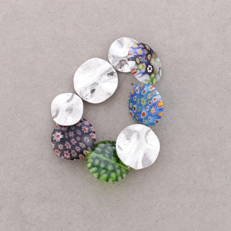 PULSERA CUENTAS METAL CRISTAL 2