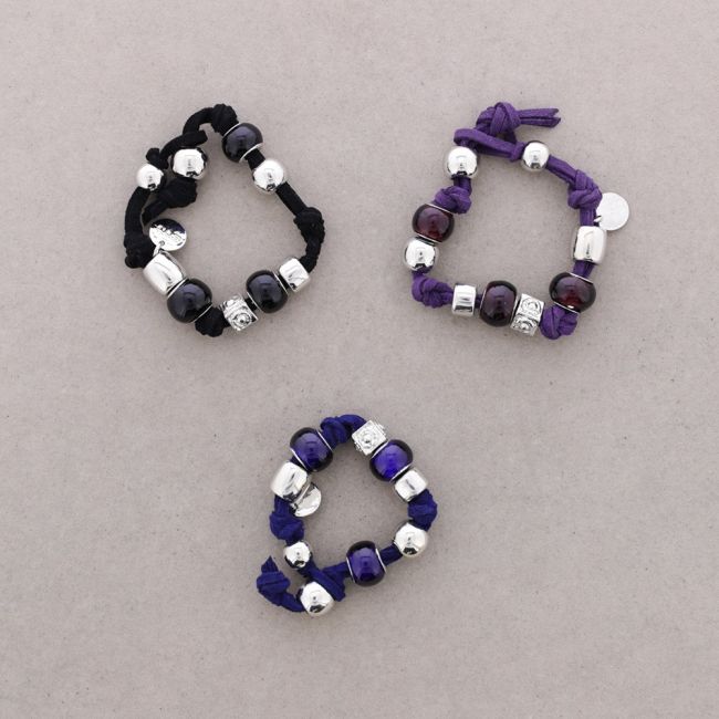 PULSERA ANTELINA CUENTAS METAL CRISTALES