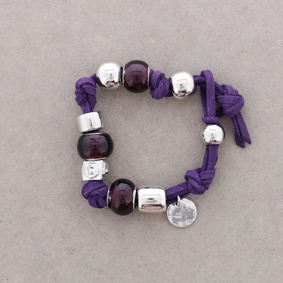 PULSERA ANTELINA CUENTAS METAL CRISTALES