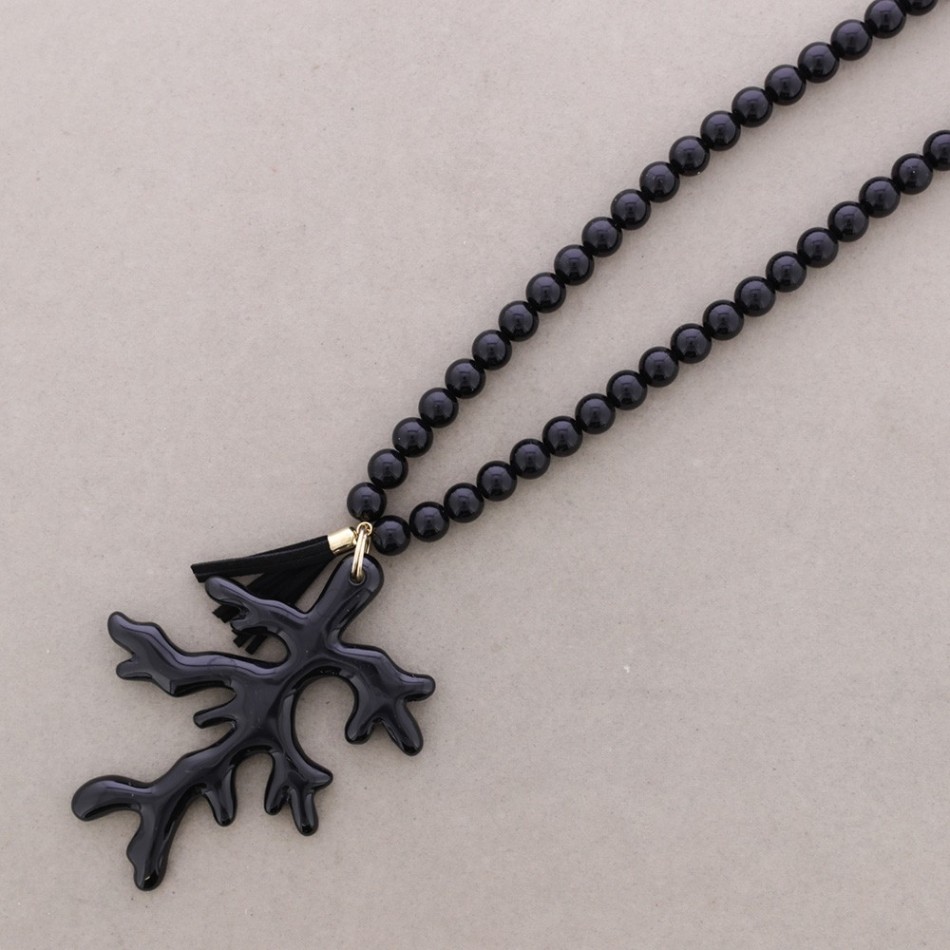COLLAR LARGO CORAL COLG. RESINA
