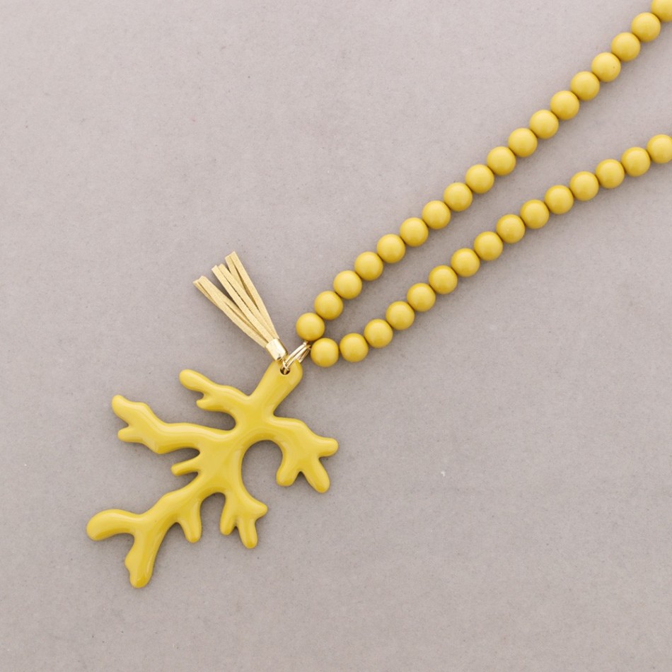 COLLAR LARGO CORAL COLG. RESINA