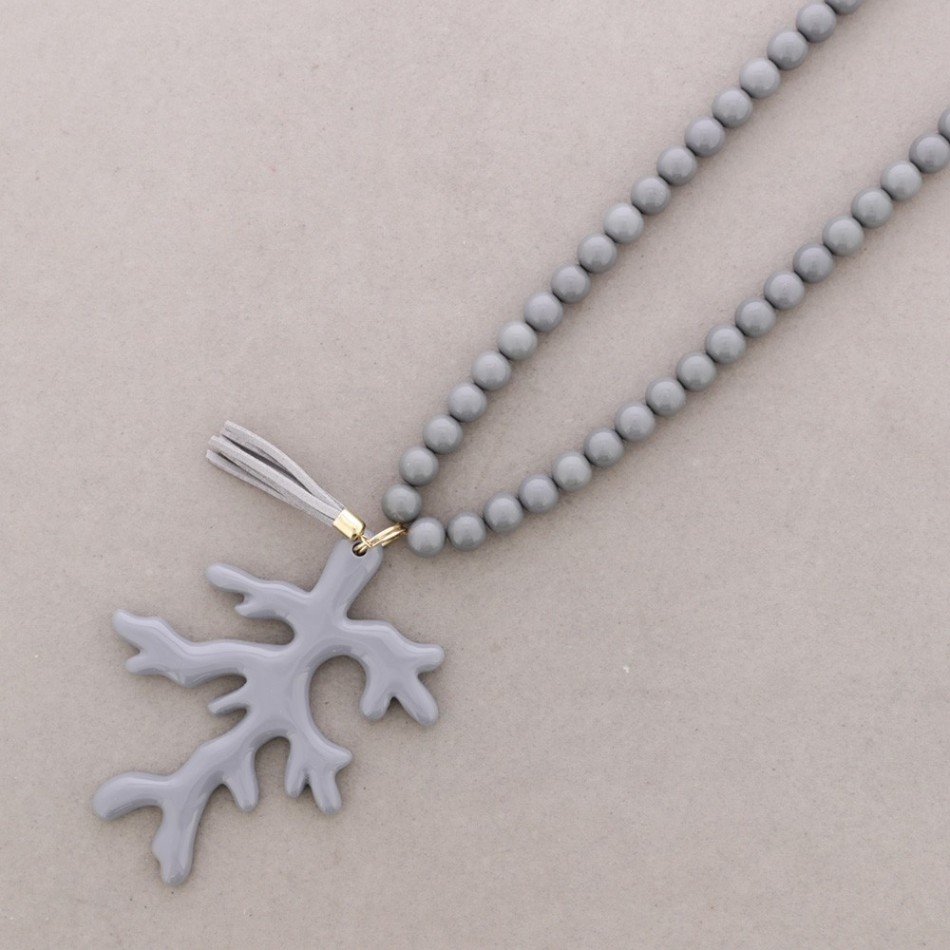 COLLAR LARGO CORAL COLG. RESINA