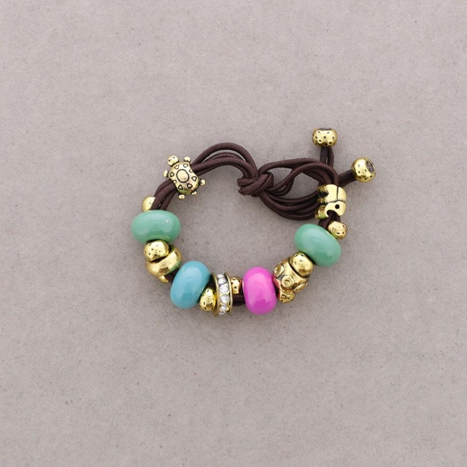PULSERA DE CUENTAS METAL CERÁMICA
