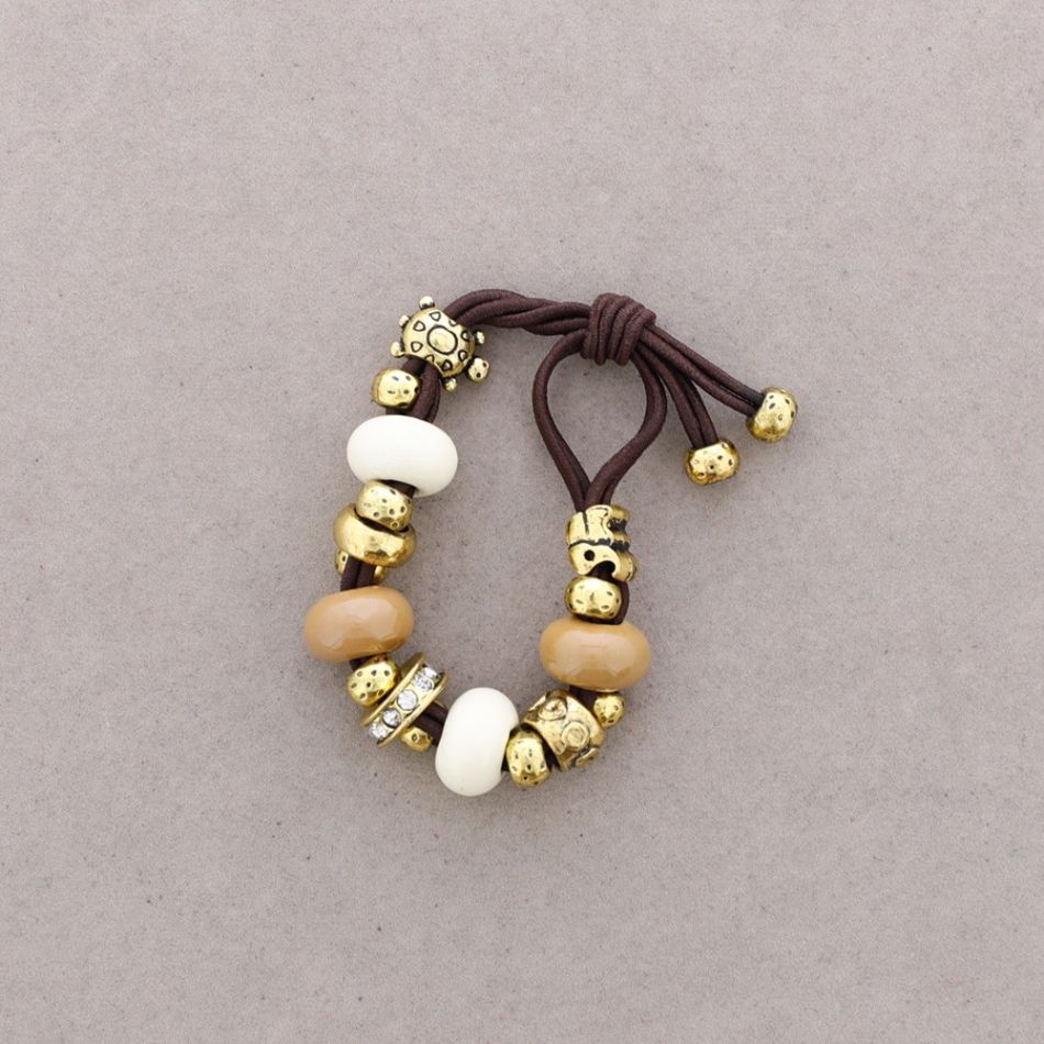 PULSERA DE CUENTAS METAL CERÁMICA