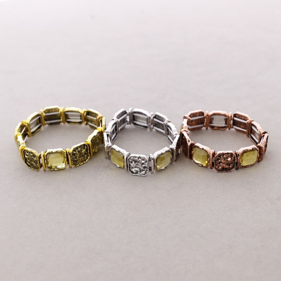 PULSERA METAL CRISTALES