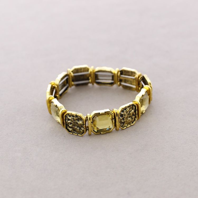 PULSERA METAL CRISTALES 2
