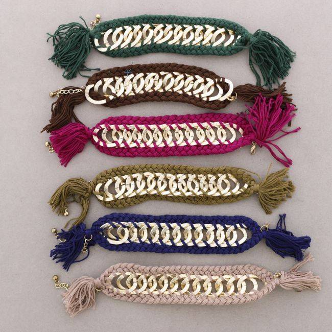 PULSERA CADENAS HILO TRENZADO