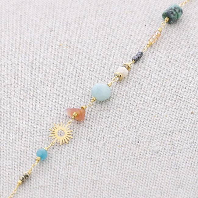 SOLES STONES STEEL SHORT NECKLACE