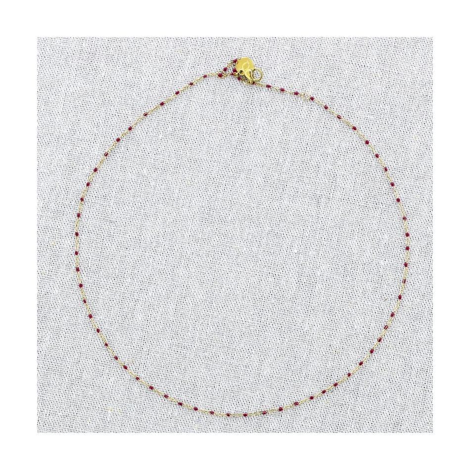 STEEL ENAMEL SHORT NECKLACE