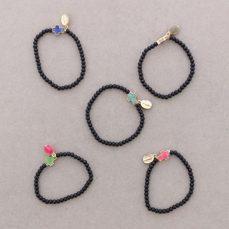 PULSERA CUENTAS CRISTALES METAL ESMALTE 2