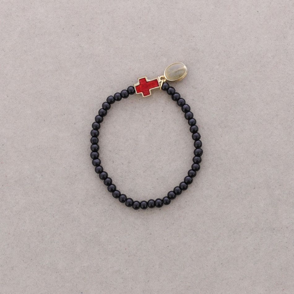 ENAMEL METAL CRYSTAL BEADS BRACELET