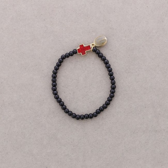 ENAMEL METAL CRYSTAL BEADS BRACELET