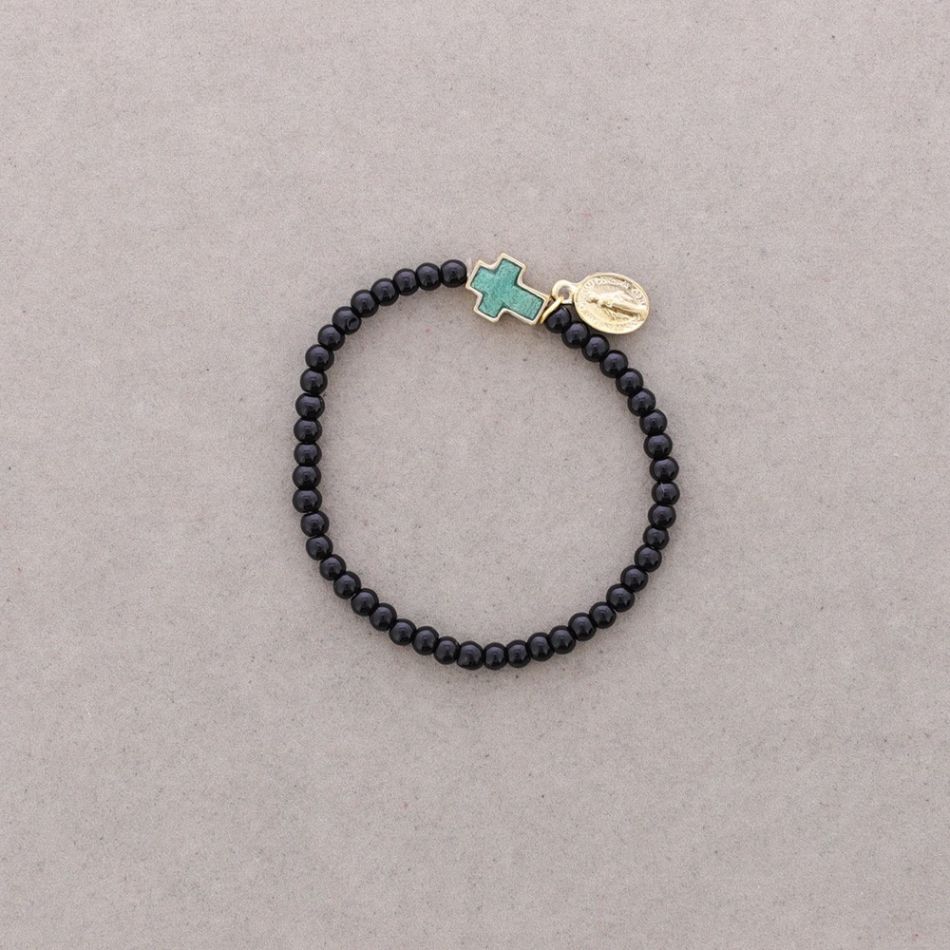 ENAMEL METAL CRYSTAL BEADS BRACELET