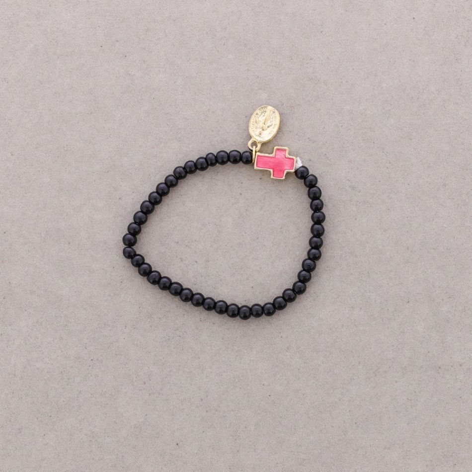 ENAMEL METAL CRYSTAL BEADS BRACELET