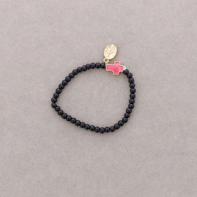 ENAMEL METAL CRYSTAL BEADS BRACELET