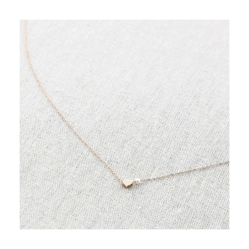 STEEL HEART PEARL NECKLACE