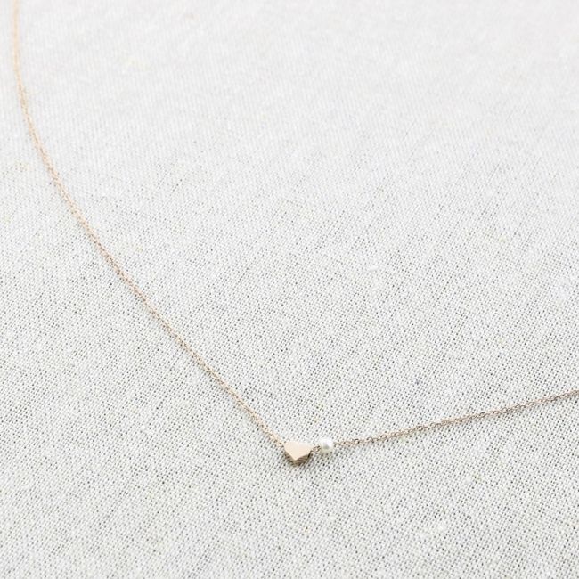 STEEL HEART PEARL NECKLACE